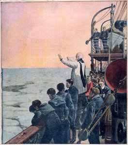 Orações na cena do naufrágio do Titanic, 1912 de Unbekannt