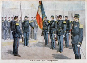 Apresentando desculpas à bandeira, Toulon, França, 1898 de Unbekannt