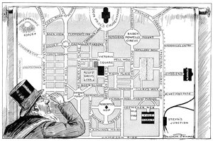 Presidente Kruger analisando um plano de Nova Pretória, 1900 de Unbekannt