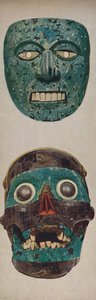 Culturas primitivas em máscaras rituais e festivais - Quetzalcoatl e Tezcatlipocaa, c1935 de Unbekannt