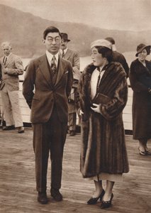 Príncipe e princesa Chichibu chegando na rainha Maria, 12 de abril de 1937 de Unbekannt