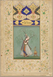 Princesa Smoking a Hookah como Salabhanjika, 1700. de Unbekannt