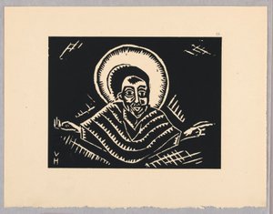 Print, Christos do Juízo Final, Cristo, Placa IX, Etiópia, ou Christos, Madonna e Santos, como vi nas iluminações do antigo Portfólio de Códices Etíopes de Unbekannt