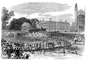 Procissão de barcos em Cambridge, 1870 de Unbekannt