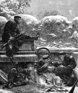 Tropas prussianas no cerco de Paris, Guerra Franco-Prussiana, dezembro de 1870 de Unbekannt