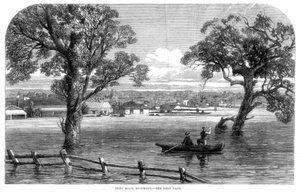 Punt Road, Richmond - Inundações em Melbourne, Austrália, 1864 de Unbekannt