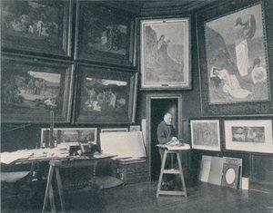 Puvis De Chavannes em seu estúdio, c1897 de Unbekannt