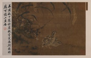 Codorniz e painço, dinastia Ming, 1368-1644. de Unbekannt