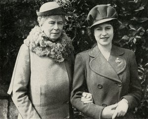 Rainha Maria com a princesa Elizabeth, abril de 1944, 1951. de Unbekannt