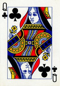 Rainha dos Clubes do baralho da Goodall & Son Ltd. jogando cartas, c1940 de Unbekannt