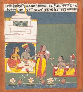 Ragini Des Variri: Página de uma guirlanda de modos musicais dispersos da série Ragamala, ca. 1680 de Unbekannt