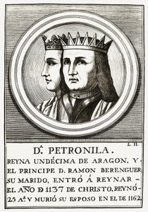Raimond Berenger IV de Barcelona e Petronilla Rainha de Aragão, gravura. de Unbekannt