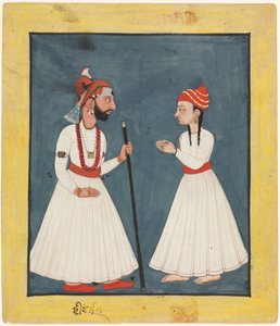 Raja Shamsher Sen com uma Juventude, 1760-70. de Unbekannt