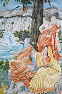 Rama, Sita e Laxman. Pashupatinah, Katmandu, Nepal de Unbekannt