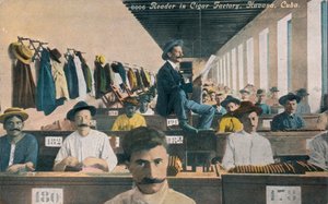 Leitor na fábrica de charutos, Havana, Cuba, c1910s de Unbekannt