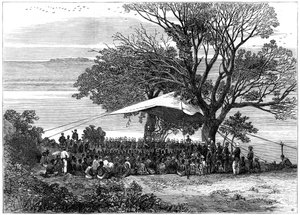 Lendo o ultimato nas margens do Tugela, a guerra do Zulu no sul, 1879 de Unbekannt