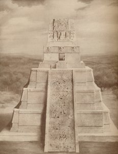Modelo reconstruído de uma magnífica pirâmide do templo maia em Tikal, c1935 de Unbekannt
