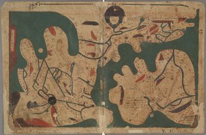 Mapa-múndi retangular De: O Livro das Curiosidades das Ciências e Maravilhas para os Olhos, 11 de Unbekannt