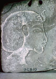 Relevo mostrando a cabeça de Akhenaton, século 14 aC de Unbekannt