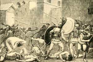 Repulsa de Pyrrhus de Esparta, 1890. de Unbekannt
