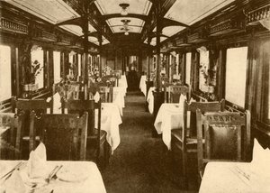 Carro de restaurante em um trem interurbano, ferrovias sul-africanas, 1930. de Unbekannt
