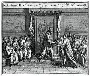 Ricardo II da Inglaterra entrega sua coroa, 1399 de Unbekannt