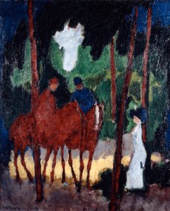 Cavaleiros na madeira de Boulogne, c1904 de Unbekannt