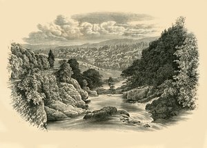 Cena do rio em Pont-Y-Cyffing, c1890. de Unbekannt
