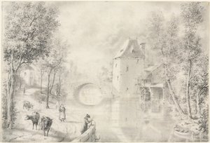 Estrada pela ponte velha, 1800. de Unbekannt