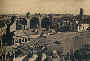 Roma - Fórum Romano - Basílica de Maxêncio e Igreja de S. Francesca Romana, 1910 de Unbekannt