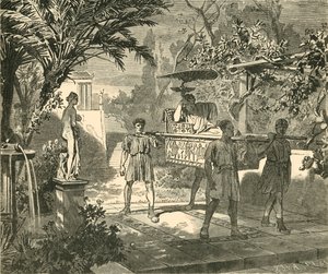 Cena romana do jardim, 1890. de Unbekannt