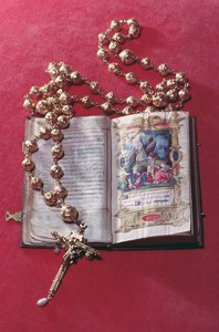 Terço e Livro de Oração pertencente a Maria Rainha da Escócia (tinta sobre pergaminho e ouro e pérola) de Unbekannt