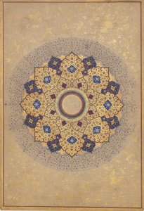 Roseta com os nomes e títulos de Shah Jahan, fólio do álbum Shah Jahan, ca. 1645. de Unbekannt