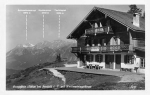 Rosshutte e as montanhas Wettersteingebirge, perto de Seefeld, Áustria, século XX de Unbekannt