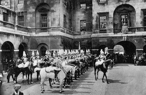 Royal Horse Guards, troca de guarda, Londres, 1915 de Unbekannt