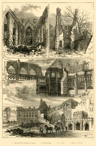 Ruínas das Casas do Parlamento, 1881. de Unbekannt