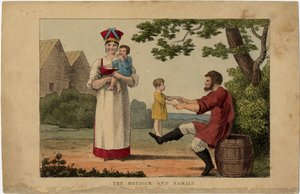 Família camponesa russa, década de 1810 de Unbekannt
