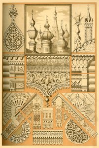Ornamento arquitetônico russo e escultura em madeira, 1898. de Unbekannt