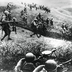 Tropas russas no contra-ataque, região de Mozdok, norte do Cáucaso, setembro de 1942 de Unbekannt