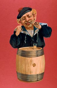 Marinheiro, fumando um cachimbo e bebendo rum, 1900 de Unbekannt