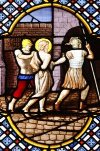 Catedral de Saint-Corentin (Saint Corentin), Quimper Vidro manchado : São João Batista preso, Quimper, França de Unbekannt