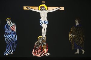 Santo Antônio obra de arte da igreja copta : Jesus na cruz, Jerusalém, Israel de Unbekannt