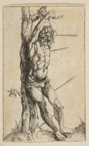 São Sebastião Amarrado a uma Árvore cópia reversa.n.d. de Unbekannt