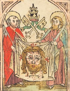 Santos Pedro e Paulo com o Sudário, em ou depois de 1475. de Unbekannt