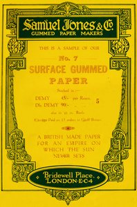 Anúncio de Samuel Jones & Company Gummed Paper Makers, 1919 de Unbekannt