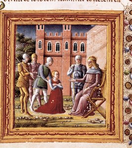 Sara apresentada ao faraó, Miniatura pintada por Marco Giovanni Dell