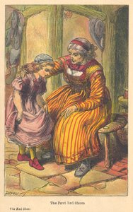 Cena de Os Sapatos Vermelhos de Hans Christian Andersen, c1879 de Unbekannt