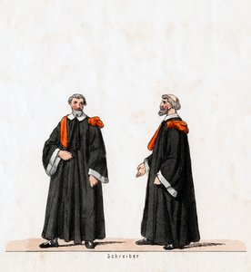Escriba, figurino da peça de Shakespeares, Henrique VIII, século XIX de Unbekannt