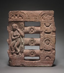 Seção de trilhos monolíticos com Bather e Lotus Medallions, c. 150-250. de Unbekannt