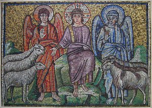 Separação de ovelhas e cabras, bizantina, original do início do século XX datada do início do século VI. de Unbekannt